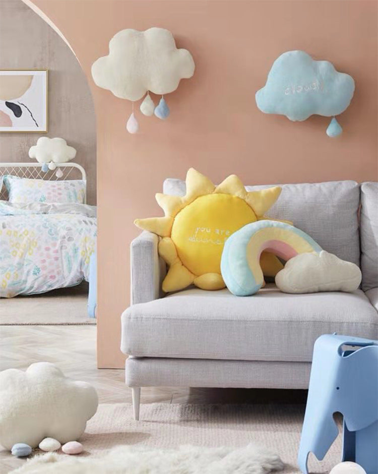 "Celestial Cuddles" Plush Toy Collection - Cloud, Sun, and Rainbow