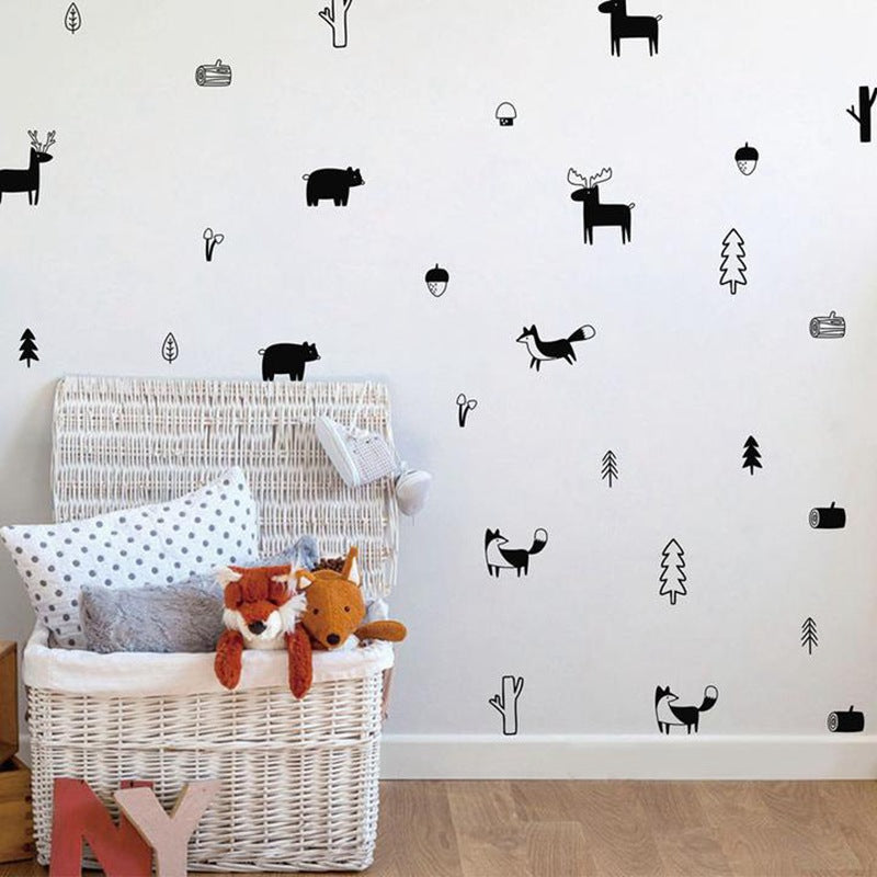 "Whimsical Woodland" Nordic Style Forest Animal Wall Decals