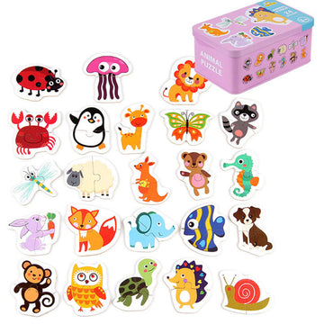 Tin Box Baby Wooden Puzzle Series