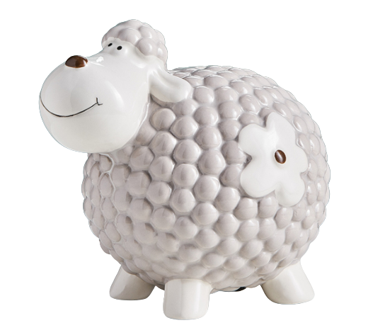 "Woolly Savings" Porcelain Sheep Piggy Bank